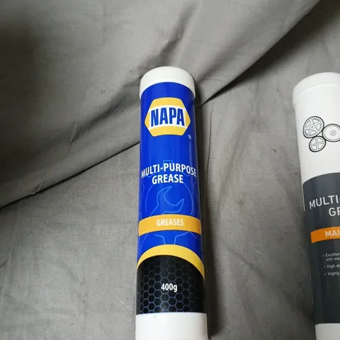 APPROXIMATELY 10 ASSORTED TUBES OF GREASE INCLUDING NAPA MULTI-PURPOSE GREASE 400G