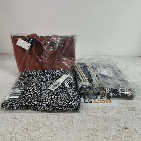 BOX OF APPROXIMATELY 20 ASSORTED ITEMS TO INCLUDE HANDBAG, TAMSY CLOTHING, MARINA KANEVA CLOTHING ETC
