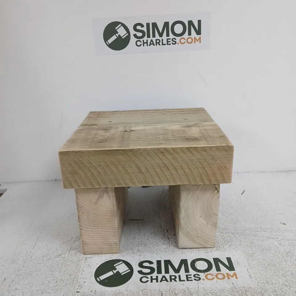 WOODEN STOOL – SIMPLE PINE, TWO-LEG DESIGN