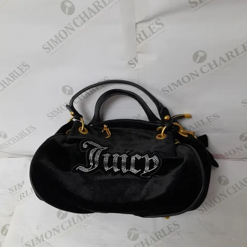 JUICY COUTURE HANDBAG IN BLACK VELVET WITH GOLD DETAILS
