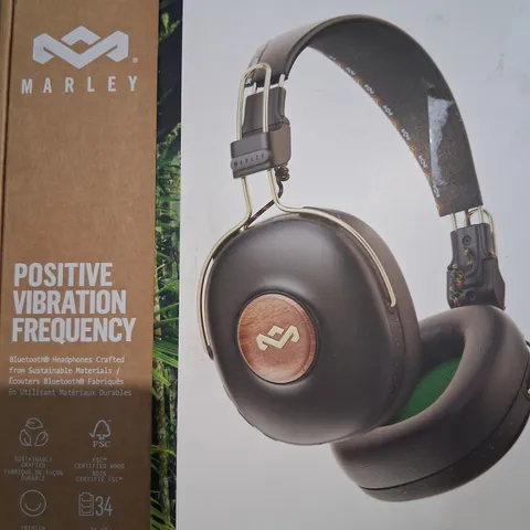 BOXED HOUSE OF MARLEY POSITIVE VIBRATION FREQUENCY BLUETOOTH HEADPHONES