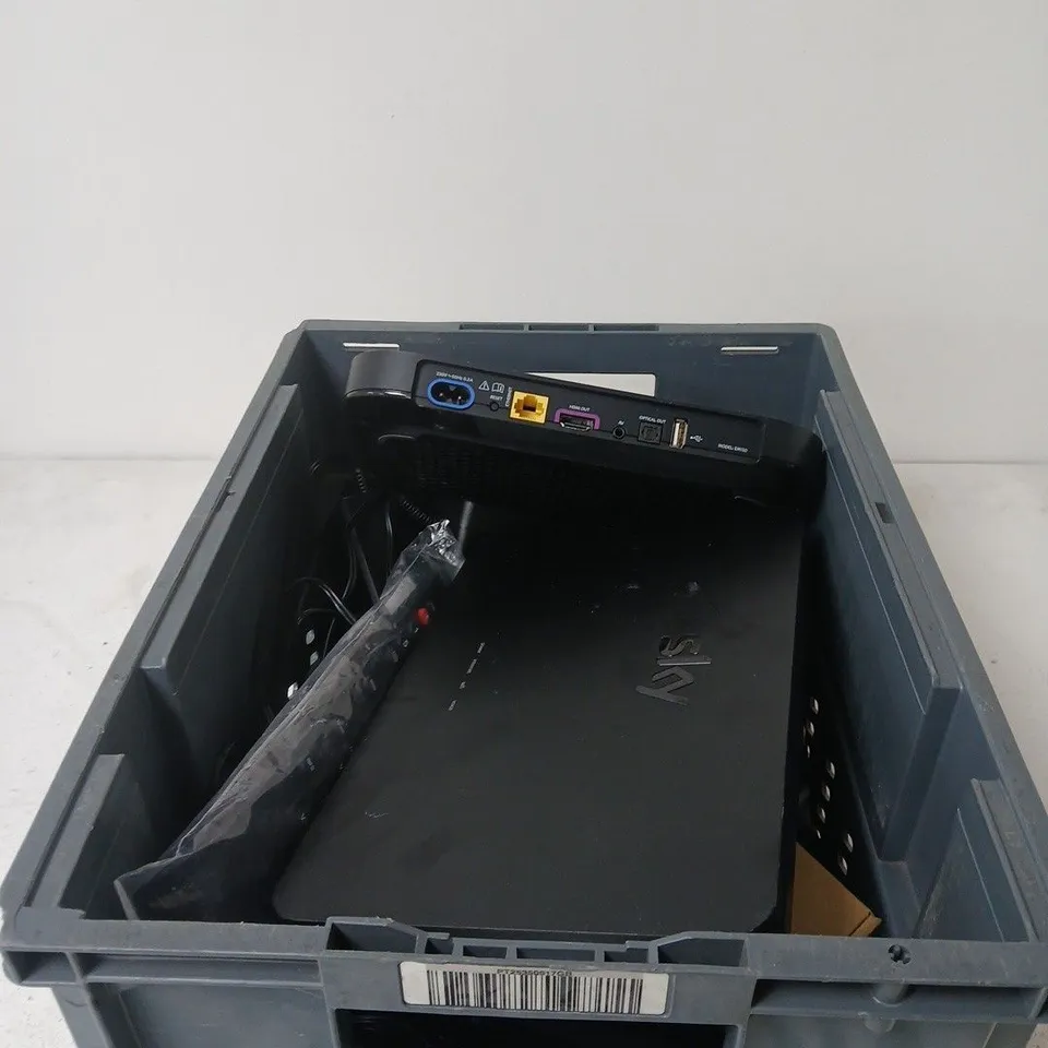 APPROXIMATELY 10  ASSORTED HOUSEHOLD ITEMS INCLUDING SKY ROUTER AND TV REMOTES