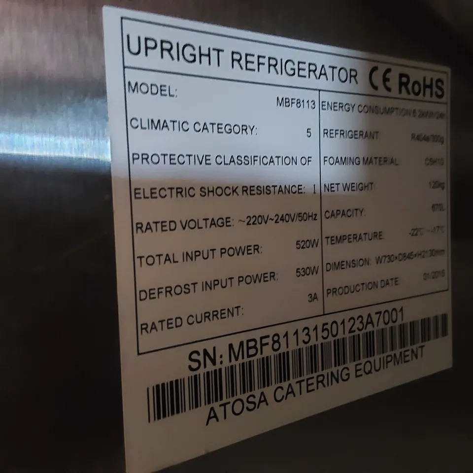 ATOSA MBF8113 COMMERCIAL UPRIGHT FREEZER