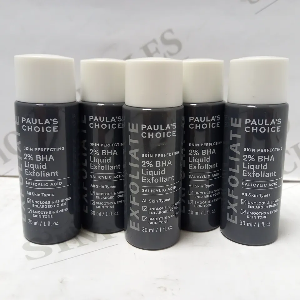 LOT OF 5 X 30ML PAULA'S CHOICE SKIN PERFECTING 2% BHA LIQUID EXFOLIANT
