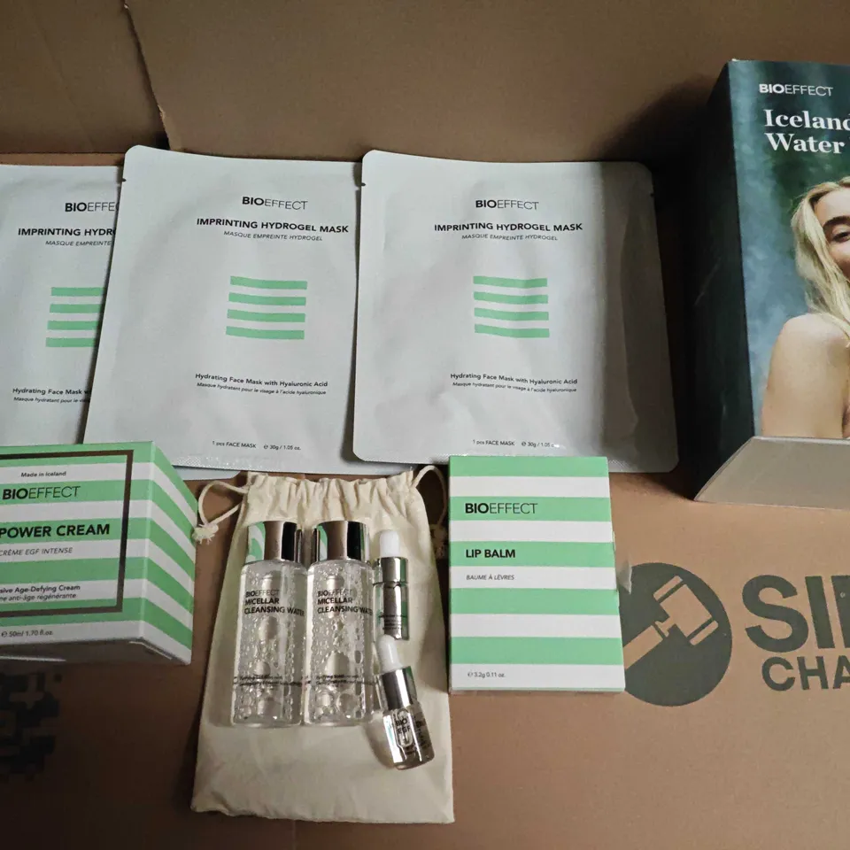 BIOEFFECT SKINCARE SET – MICELLAR CLEANSING WATER (X2), EGF POWER CREAM, HYDRATING HYDROGEL MASKS & LIP BALM