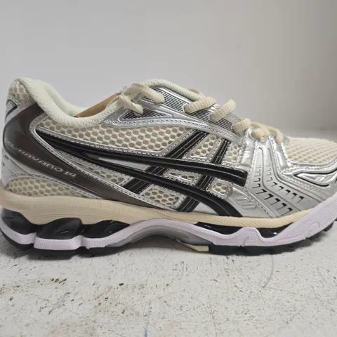 PAIR OF ASICS GEL-KAYANO 14 RUNNING SHOES β CREAM/BLACK, UK 8.5 (MEN)