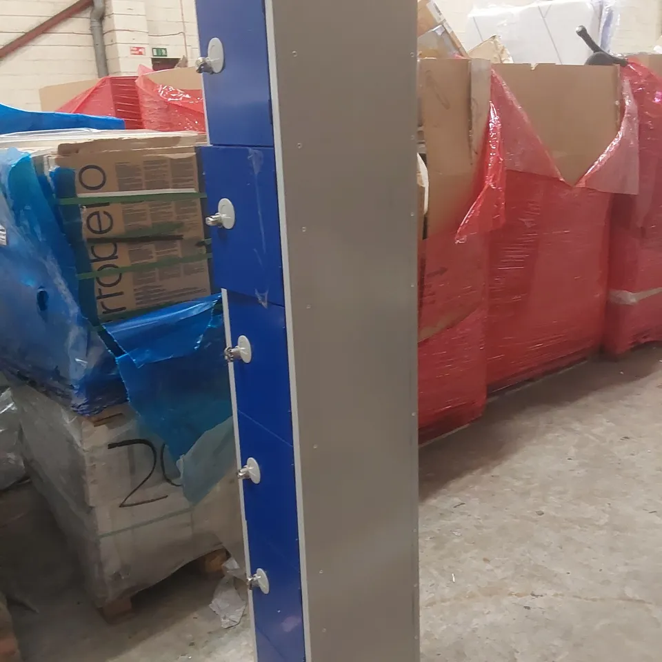 LOCKER 6 DOOR PADLOCK BLUE - 1800X300X300MM