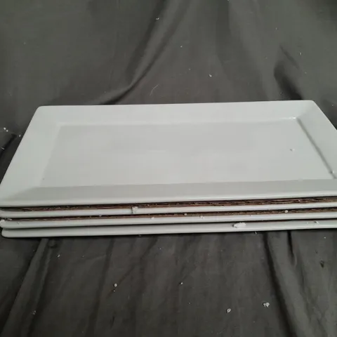 RECTANGLE WHITE PLATTER SET 