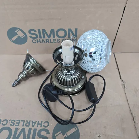 HANDMADE MOSAIC LAMP – BRASS-FINISH BASE WITH GLASS MOSAIC SHADE