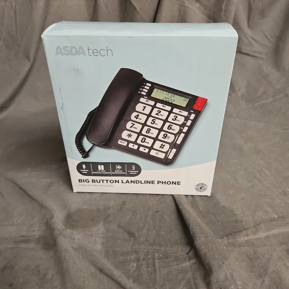BOX OF APPROX 15 ASDA TECH BIG BUTTON LANDLINE PHONES