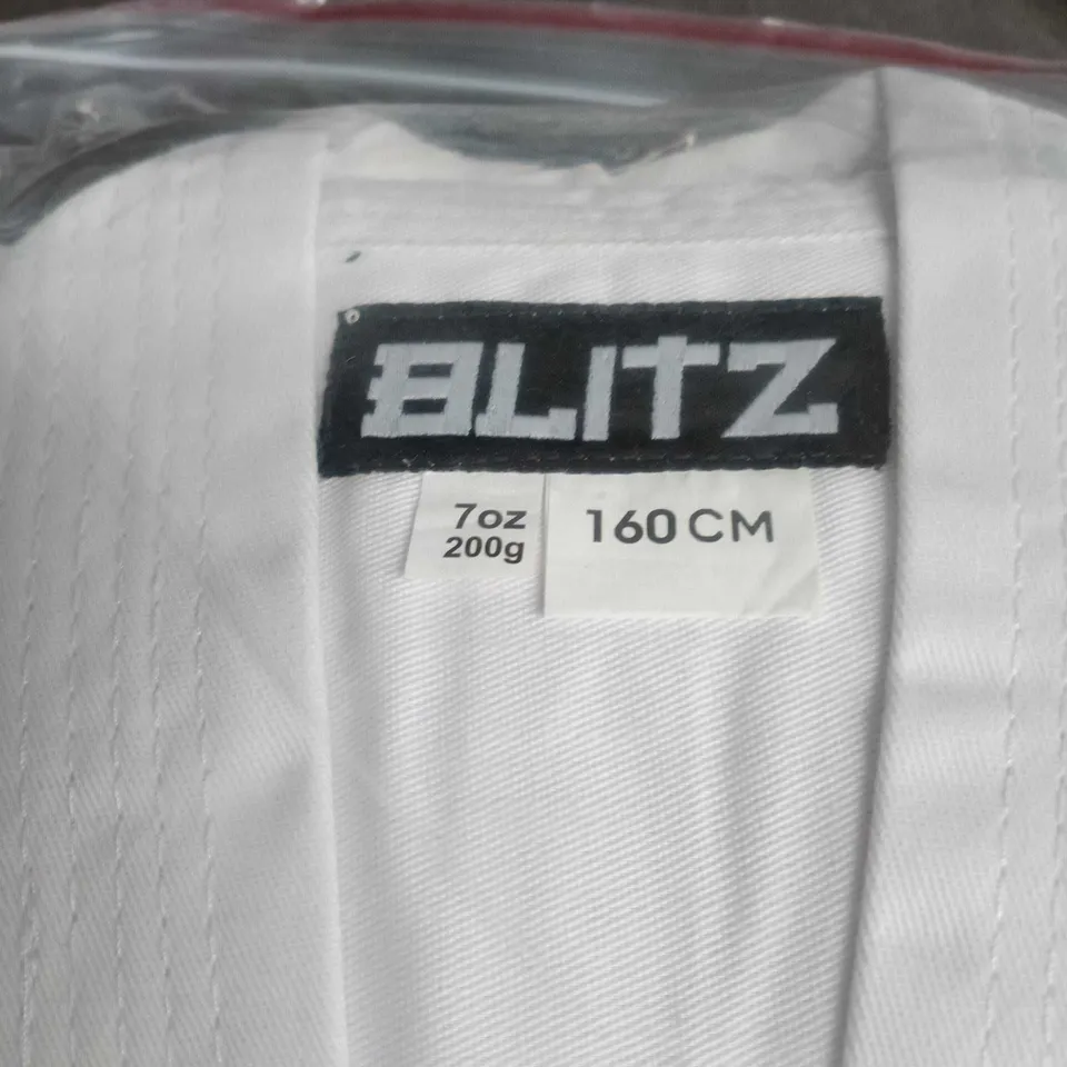 BLITZ KARATE GI - WHITE, 160 CM, 7 OZ (200 G)