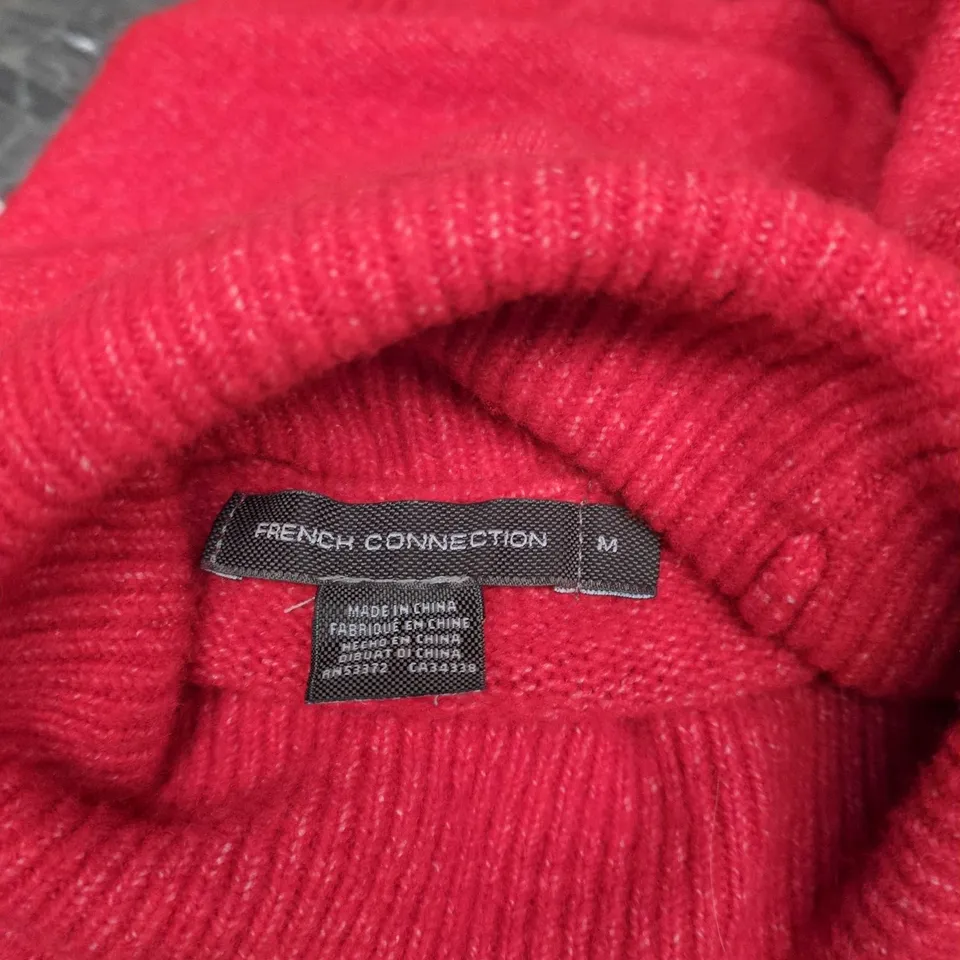 FRENCH CONNECTION KNIT TURTLENECK JUMPER IN RED SIZE M