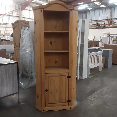 CORONA 1 DOOR CORNER BOOKCASE - PINE