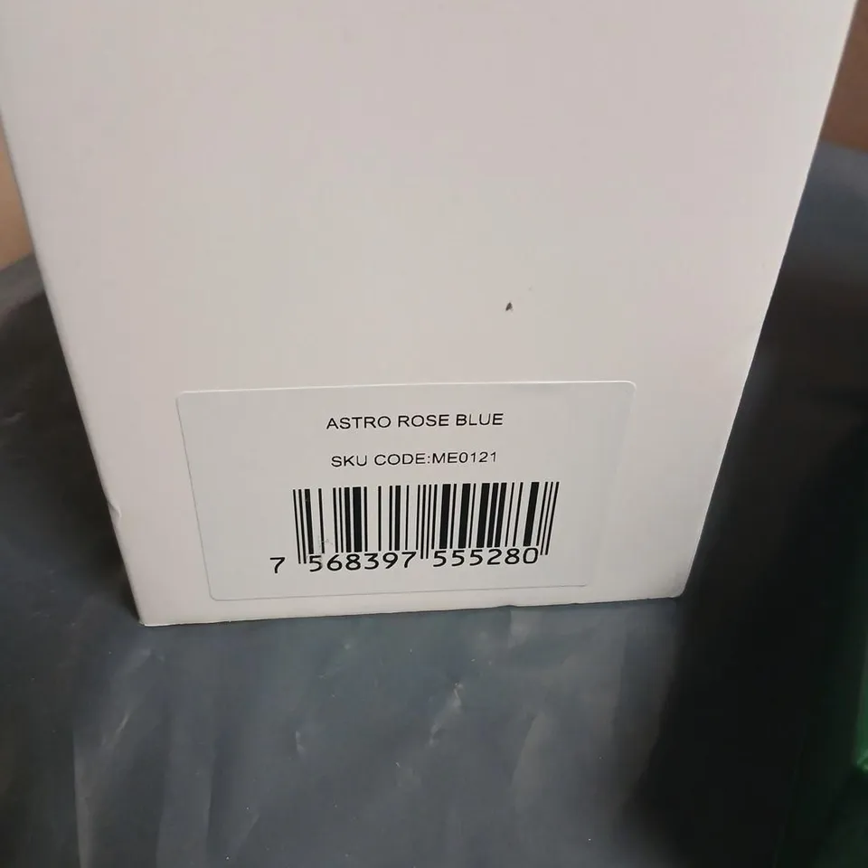 MANN EGERTON ASTRO ROSE BLUE WATCH – ROSE GOLD CASE, BLACK STRAP