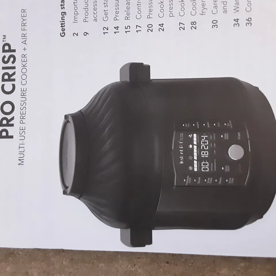 BOXED INSTANT POT PRO CRISP MULTI-USE PRESSURE COOKER + AIR FRYER