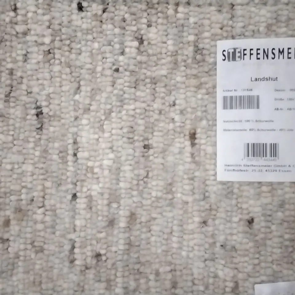 BOXED HANDMADE FLATWEAVE NATURAL RUG- 130   X 190