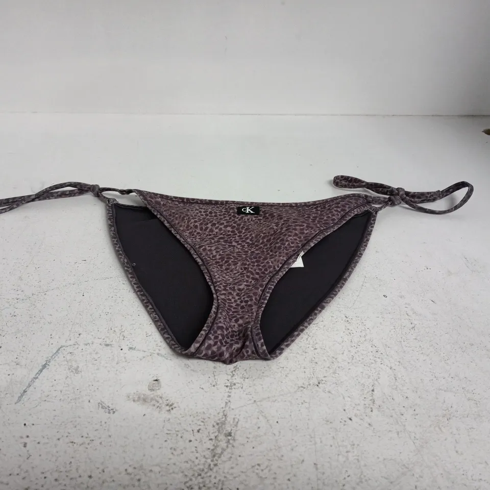 CALVIN KLEIN GREY PATTERN BIKINI BOTTOMS LARGE