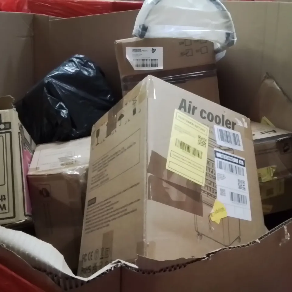 PALLET OF ASSORTED HOUSEHOLD GOODS AND PRODUCTS TO INCLUDE;AIR COOLER,CEILING LIGHT,PHOTO FRAMES