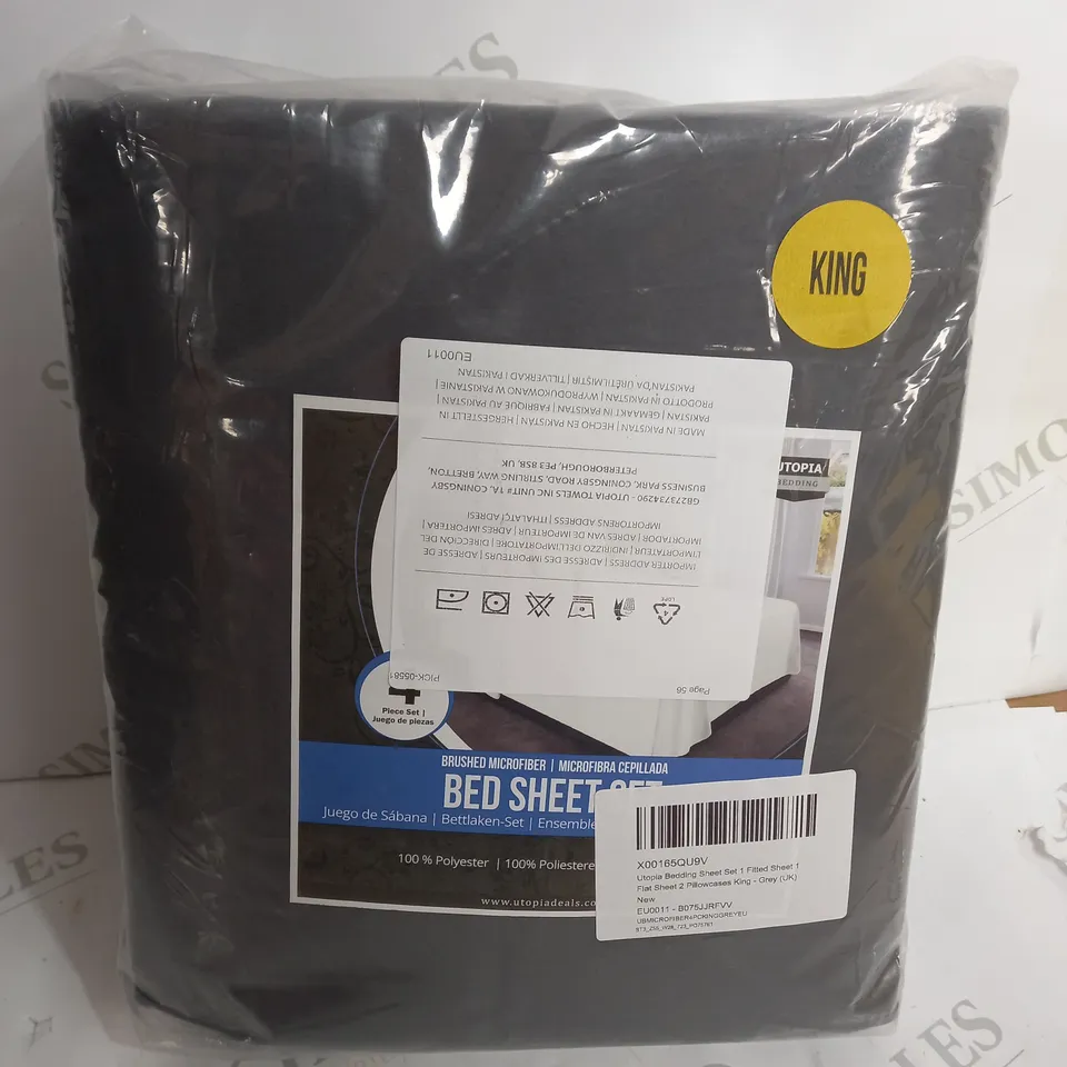 GREY BED SHEET KING SIZE 