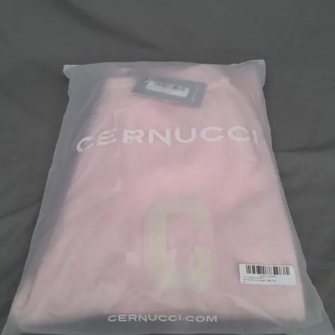 BAGGED CERNUCCI KNITTED WIDE LEG JOGGER IN BABY PINK SIZE L