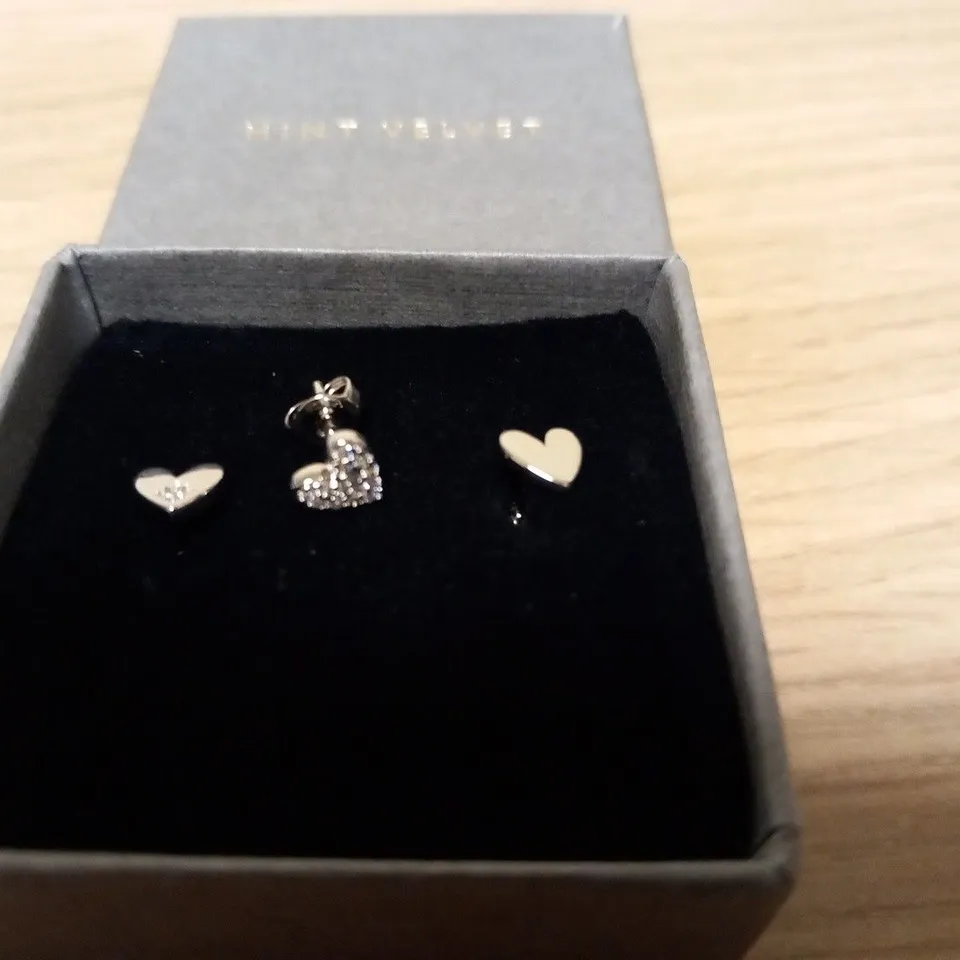 BOXED MINT VELVET SILVER PLATED STUD EARRINGS