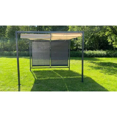 BOXED ABRAHAMS GREY FABRIC SIDE WALL FOR PERGOLA
