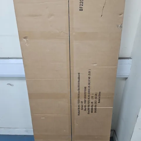 BOXED DIVAN BED WITH HEADBOARD – GREY – 1535X660X140 MM - COLLECTION ONLY