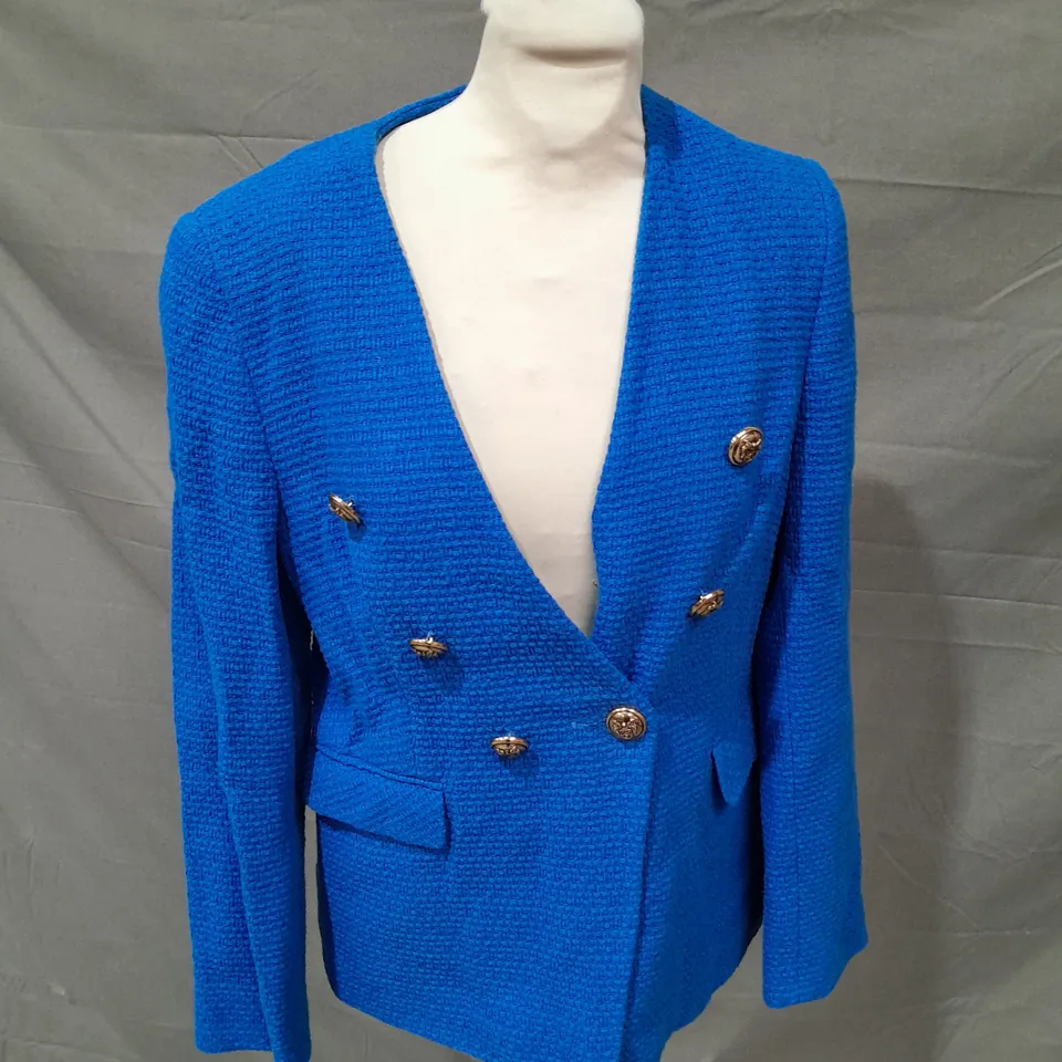 HELENE BERMAN LONDON BLIUE ONE BUTTON BLAZER - SIZE 12