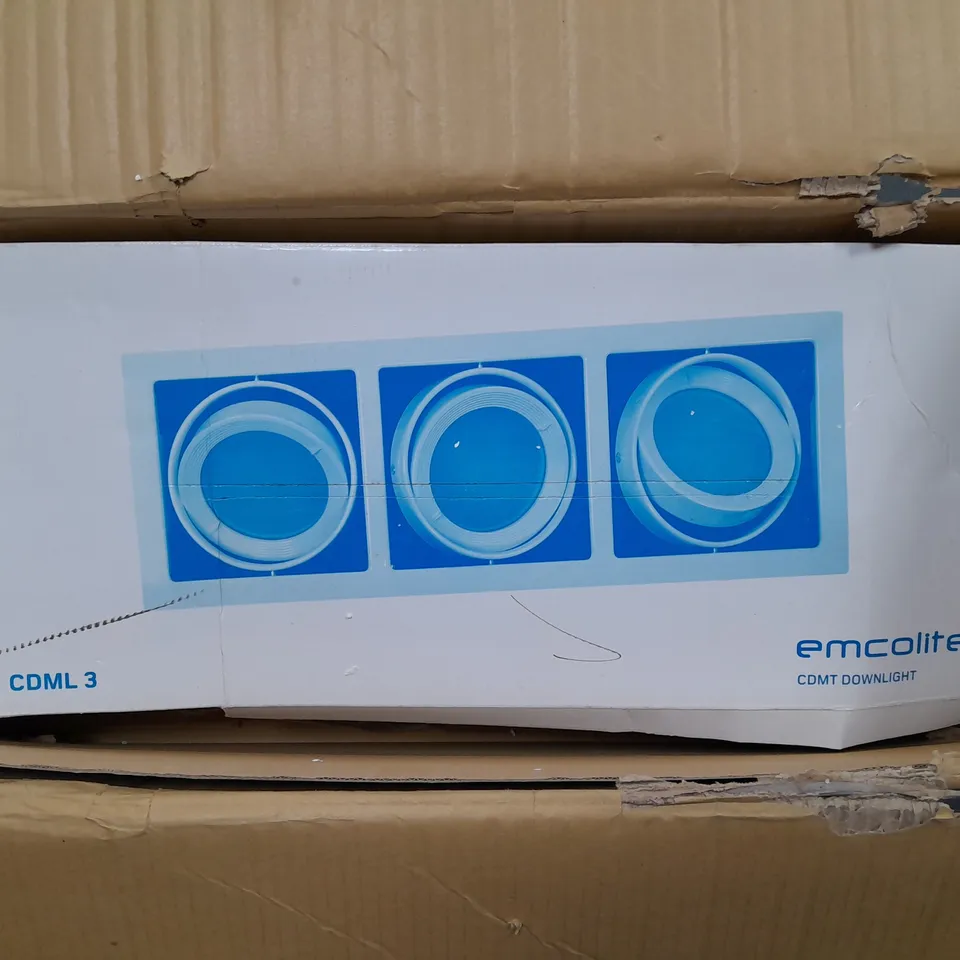 6 BOXED EMCOLITE CDML3W 3 HEAD DOWNLIGHTS - COLLECTION ONLY