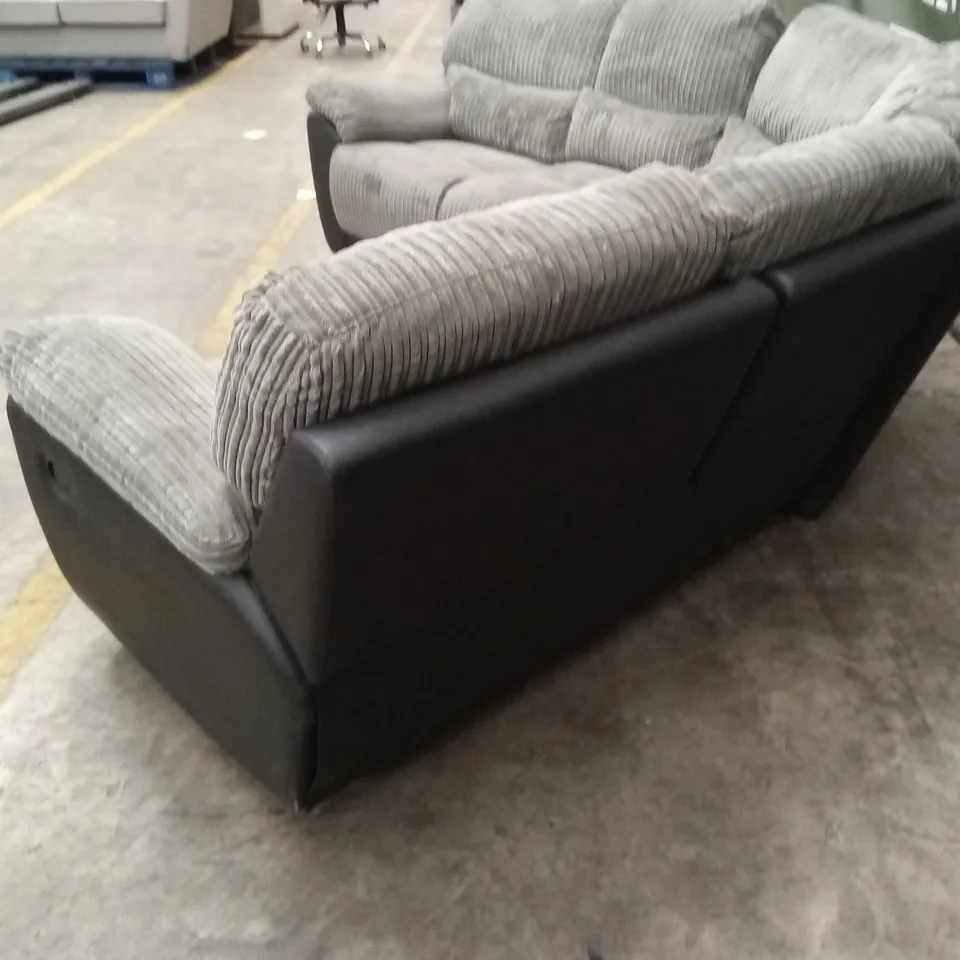 SIENNA FABRIC/FAUX LEATHER HIGH BACK RECLINER CORNER GROUP SOFA 