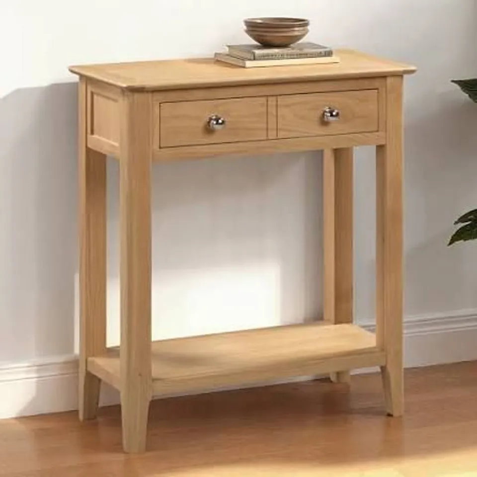 BOXED JULIAN BOWEN COTSWOLD CONSOLE TABLE - LIGHT OAK (1 BOX)