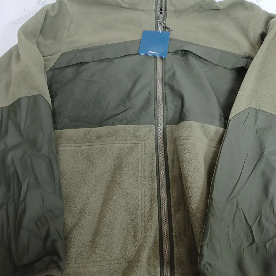 BERGHAUS KHAKI TANNEN FLEECE JACKET - LARGE