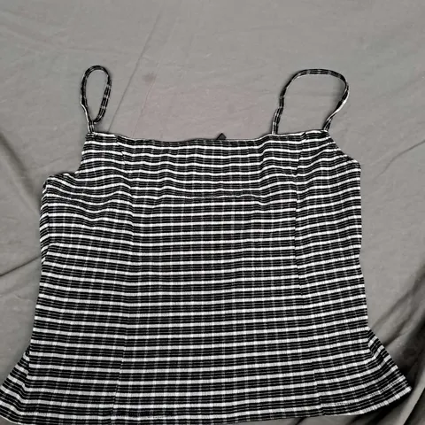 MOTEL TOTORI TOP IN CRINKLE CHECK BLACK/WHITE - MEDIUM