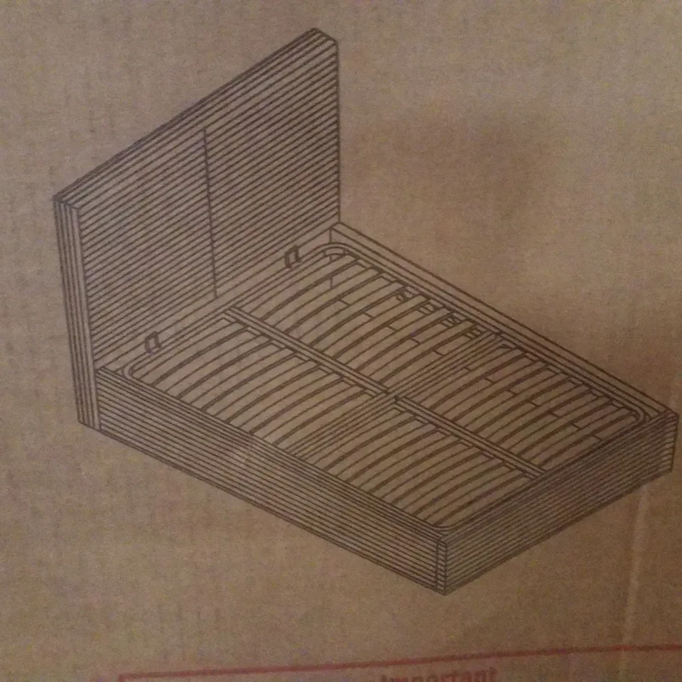 BOXED OTTOMAN DOUBLE 4FT6 BED FRAME - BEIGE (2 BOXES)