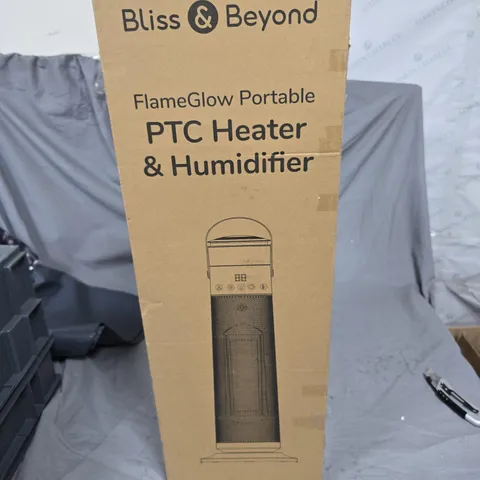 BLISS & BEYOND FLAMEGLOW PORTABLE PTC HEATER & HUMIDIFIER