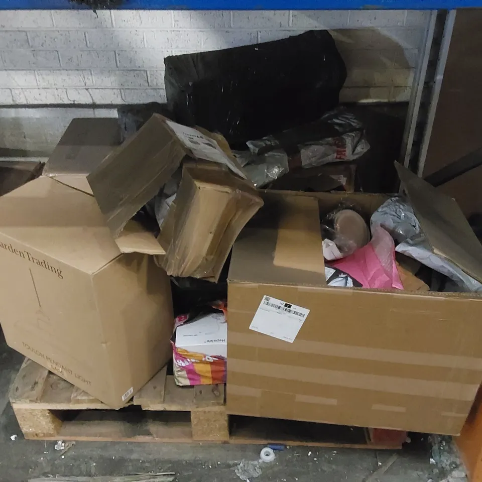 PALLET CONTAINING ASSORTED CONSUMER PRODUCTS INCLUDING: PENDANT LIGHT, LED CLIP LAMPS ECT