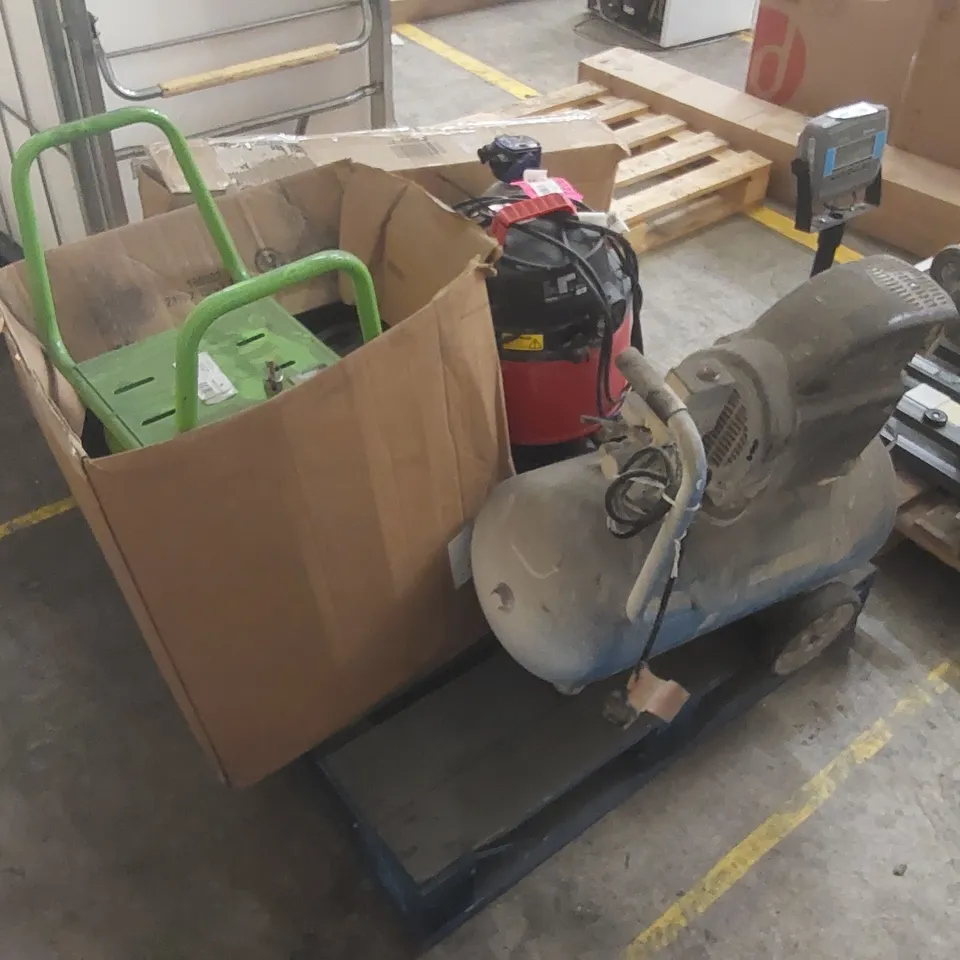 PALLET OF ASSORTED ITEMS INCLUDING: MACHINERY, FURNITURE PARTS, CATERING EQUIPMENT ECT