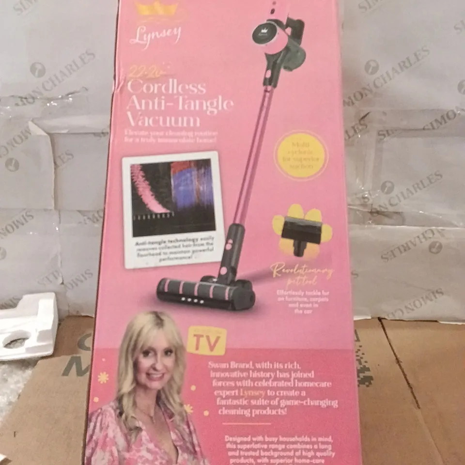 BOXED SWAN CORDLESS ANTI TANGLE VACUUM PINK/BLACK - SC15827QOC