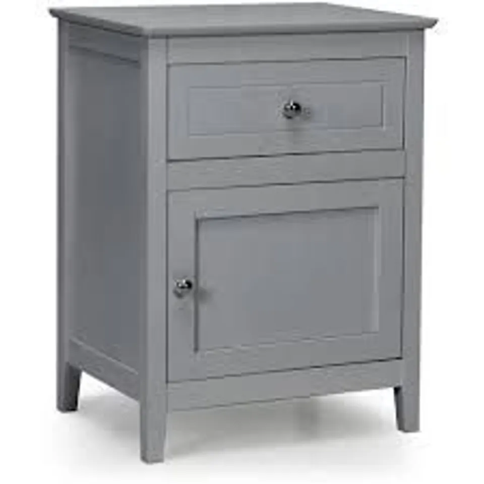 BOXED COSTWAY NIGHTSTAND WITH DRAWER ACCENT SIDE END TABLE STORAGE - GREY