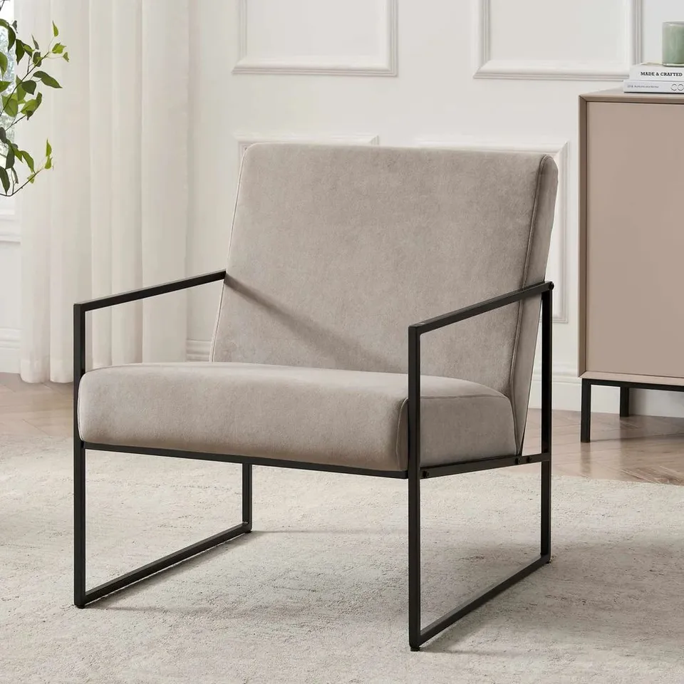BOXED DUSK RAE ACCENT CHAIR - TAUPE