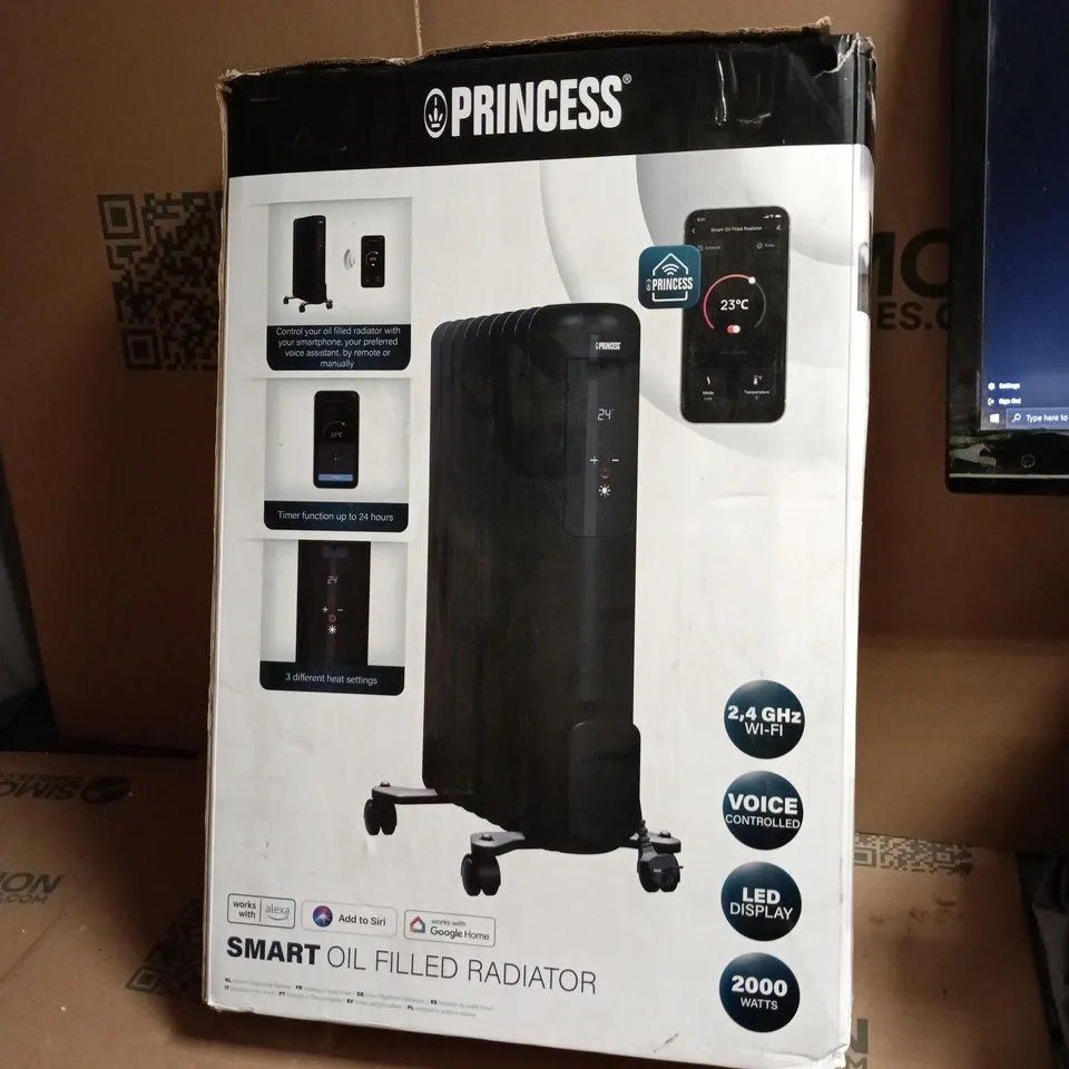 PRINCESS SMART OIL-FILLED RADIATOR – 2000W, WI‑FI & VOICE CONTROL (BOXED)