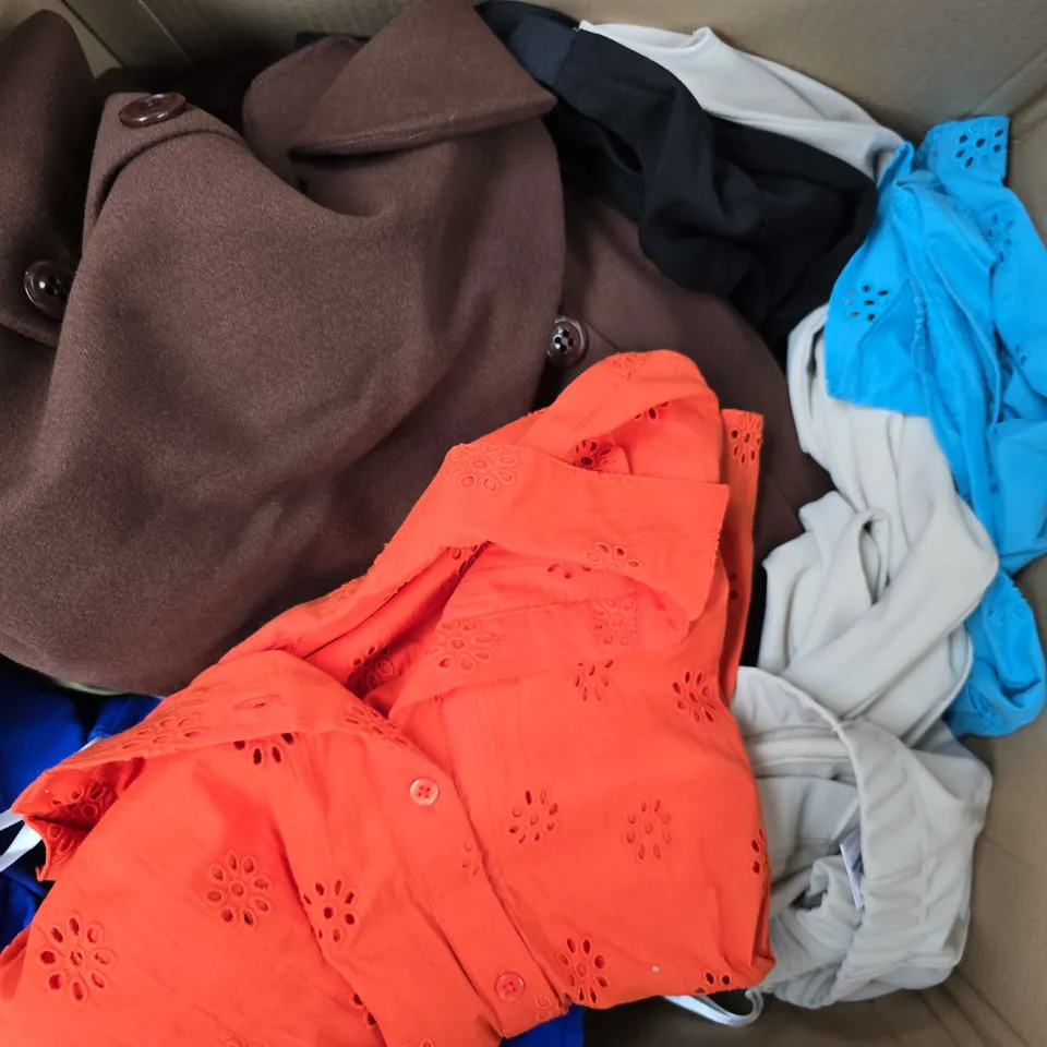 APPROXIMATELY 20 ASSORTED WOMENS CLOTHING PRODUCTS IN VARIOUS BRANDS & SIZES TO INCLUDE DRESSES, TOPS, PANTS ETC