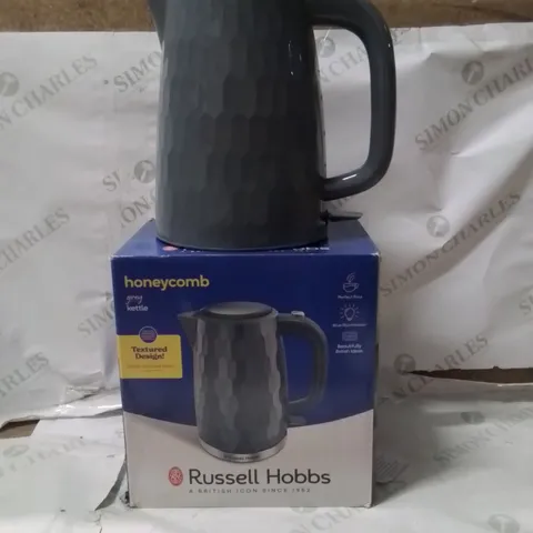 BOXED RUSSELL HOBBS HONEYCOMB KETTLE GREY