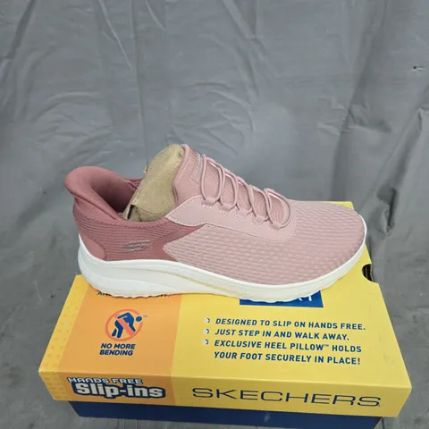 SKECHERS SLIP INS PINK TRAINERS SIZE 6 BOXED