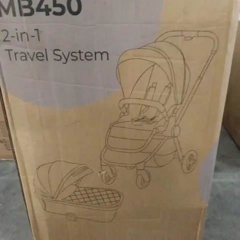 BOXED MY BABIIE MB450 STROLLER & CARRYCOT - STEEL BLUE