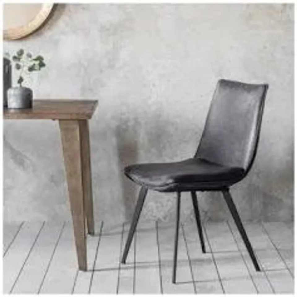 BOXED PAIR OF GALLERY DIRECT HINKS CHAIRS GREY