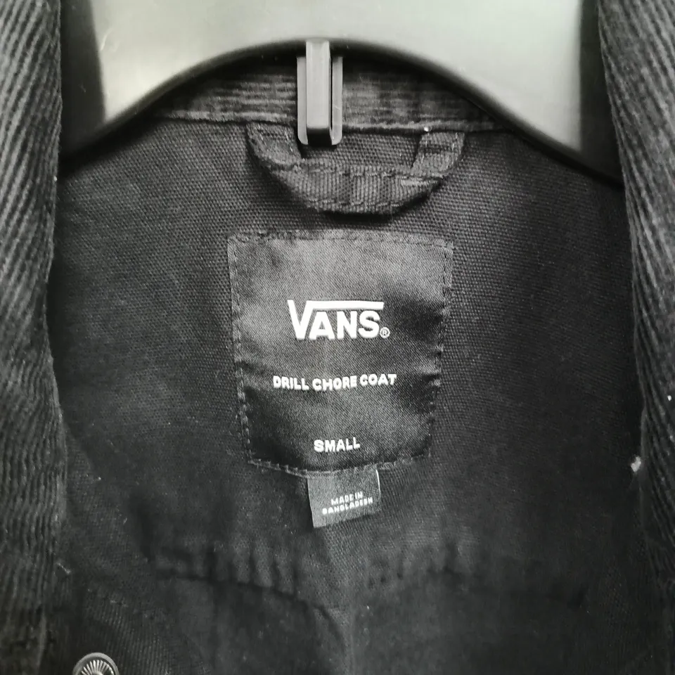 VANS DRILL CHORE COAT BLACK SIZE SMALL