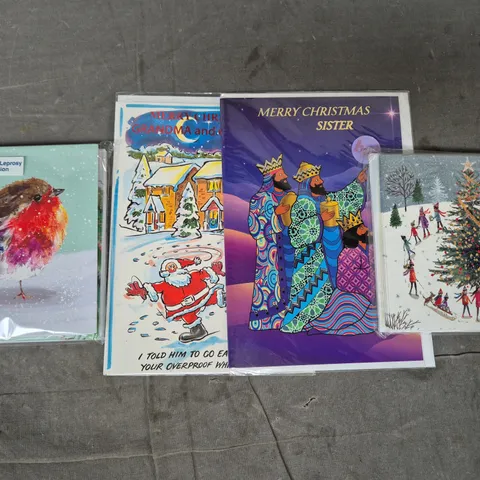 APPROXIMATELY 10 ASSORTED HOUSEHOLD ITEMS TO INCLUDE CHRISTMAS CARDS, ETC