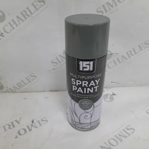 APPROXIMATELY 40 151 MULTIPURPOSE SPRAY PAINT GREY PRIMER MATT FINISH (40 x 400ml)