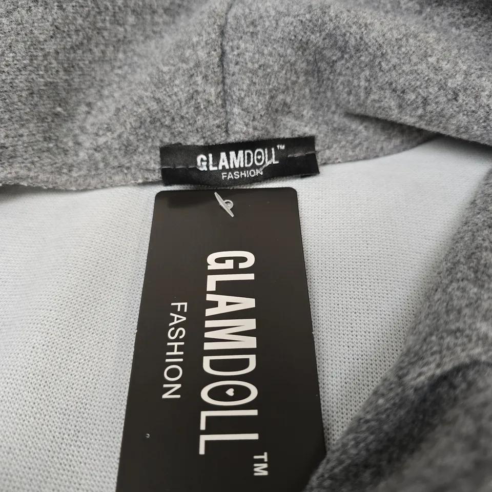 GLAMDOLL FASHION GREY COAT WITH FAUX FUR TRIM – WOMEN'S OUTERWEAR